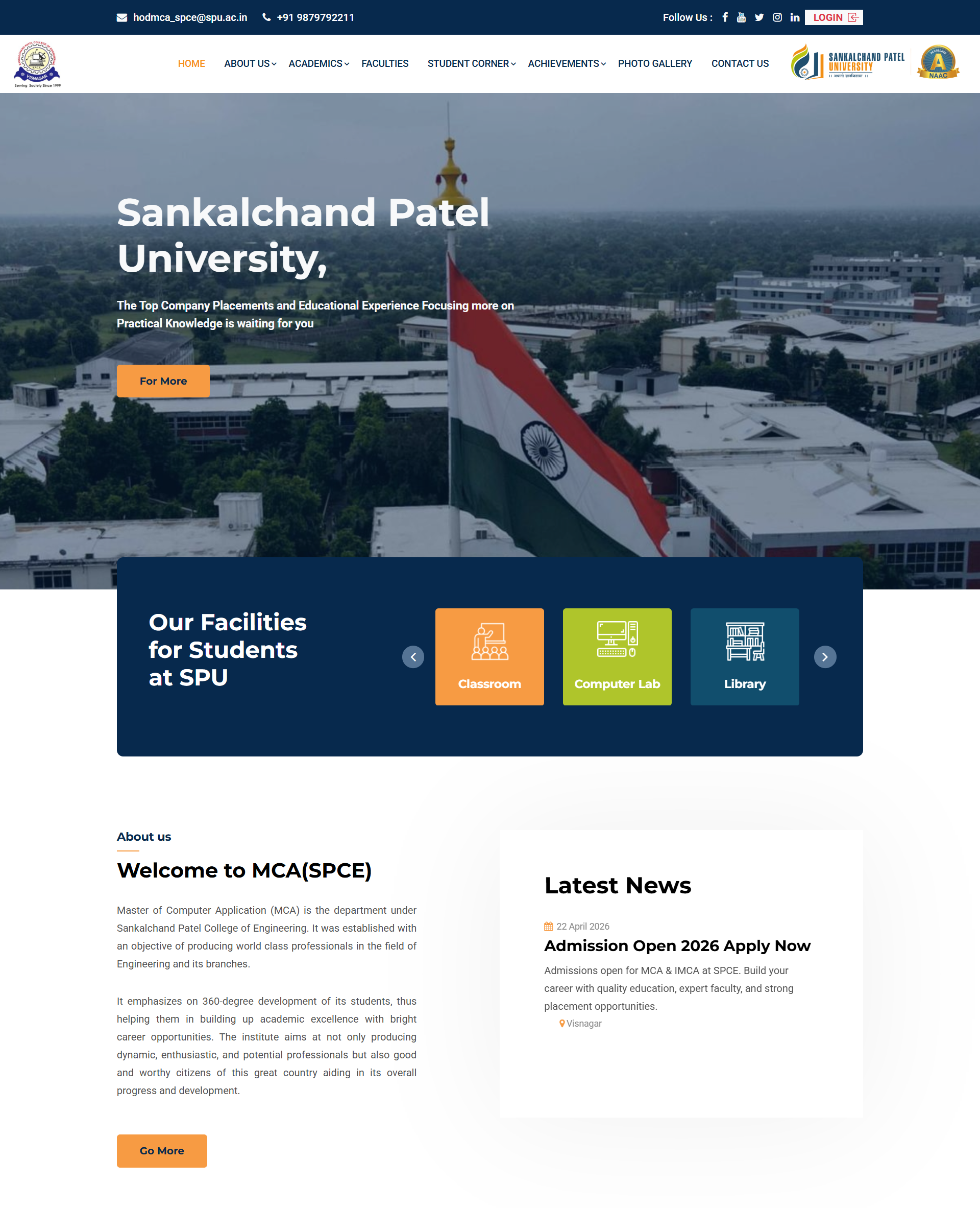 MCA SPCE College Website